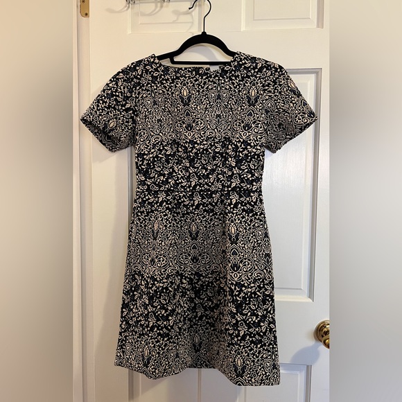 H&M Embroidered Dress - Blue and Tan size 6 - Picture 1 of 9